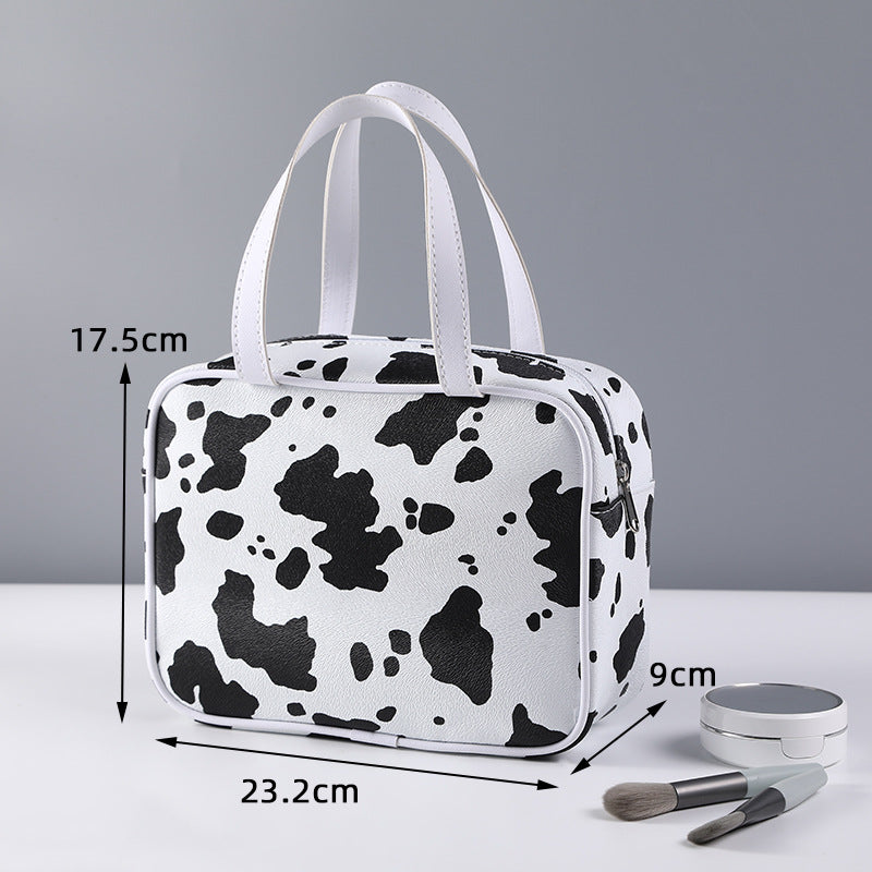 Cow Pattern Waterproof Cosmetic Bag